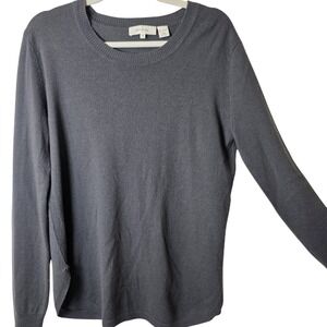 Inhabit 100% Cashmere Sweater Gray Womens M Minimalist Luxury Softgirl Crew Neck